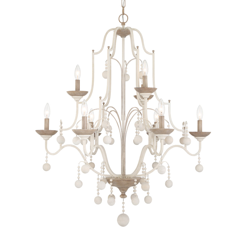Minka Lavery Colonial Charm 9 Light Chandelier-White Wash