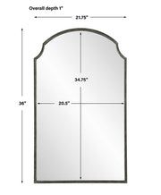 Treva Rich Bronze Mirror | Modern Arch Iron Frame Bathroom Vanity Mirror (22 in. W x 36 in. H x 1 in. D)