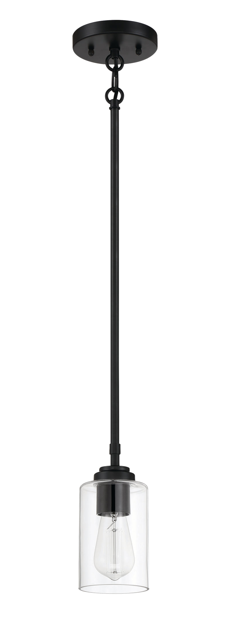 Craftmade 56091-FB Stowe 1 Light Mini Pendant -Flat Black