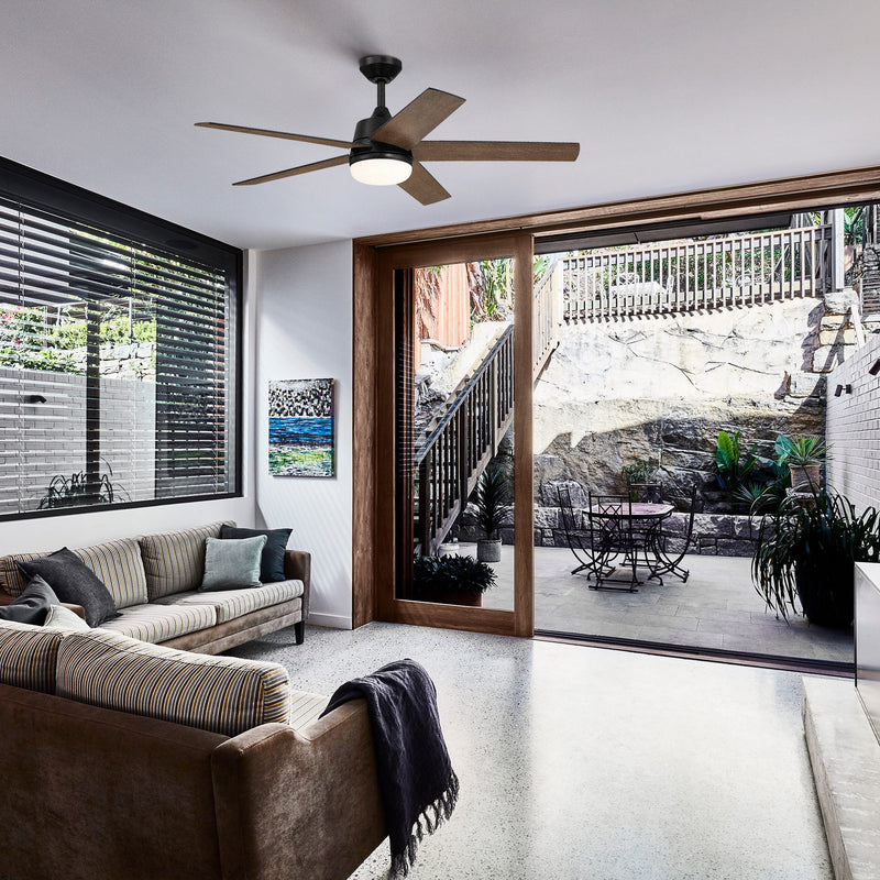 Astrea 52 in. Smart Matte Black Modern Ceiling Fan with LED Light and Remote