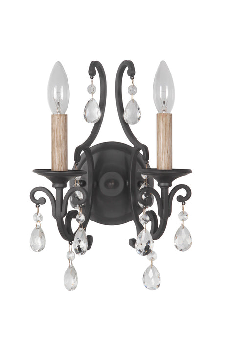 Craftmade 38962-MBK Bentley 2 Light Wall Sconce -Matte Black