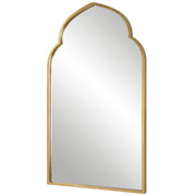 Marzala Antique Gold Leaf Mirror | Modern Arch Iron Frame Bathroom Vanity Mirror (22 in. W x 38 in. H x 1 in. D)