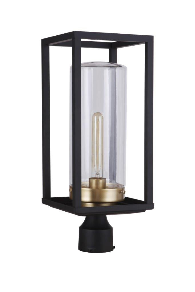 Craftmade ZA4825-MNSB Neo 1 Light Outdoor Post Lantern -Midnight/Satin Brass