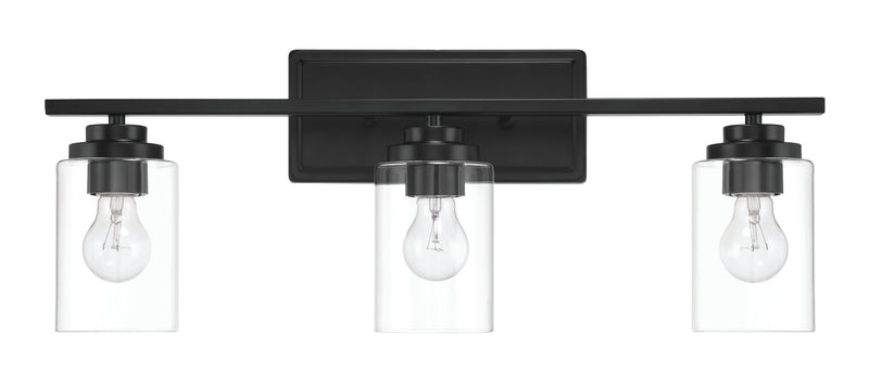 Craftmade 20425FB3 Clark 3 Light Bathroom Vanity Light -Flat Black