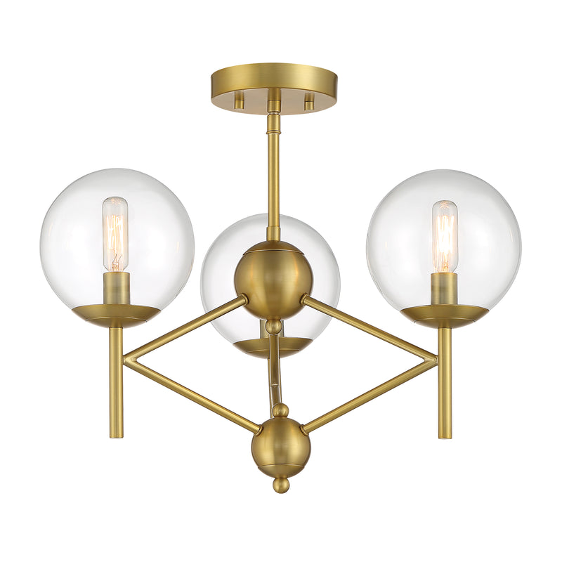 Minka Lavery Auresa 3 Light Semi Flush Mount-Soft Brass