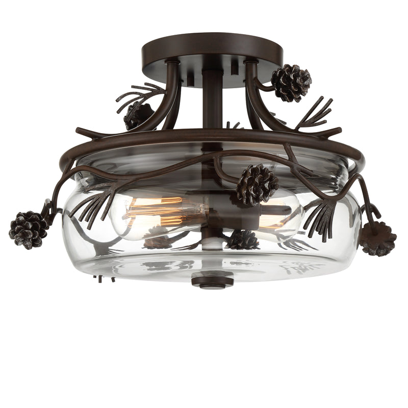 Minka Lavery Ponderosa Ridge 3 Light Semi Flush Mount-Weathered Spruce