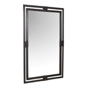Rovek Distressed Gunmetal Mirror | Modern Rectangle Iron Frame Bathroom Vanity Mirror Mounted Vertical or Horizontal (24 in. W x 36 in. H x 1 in. D)