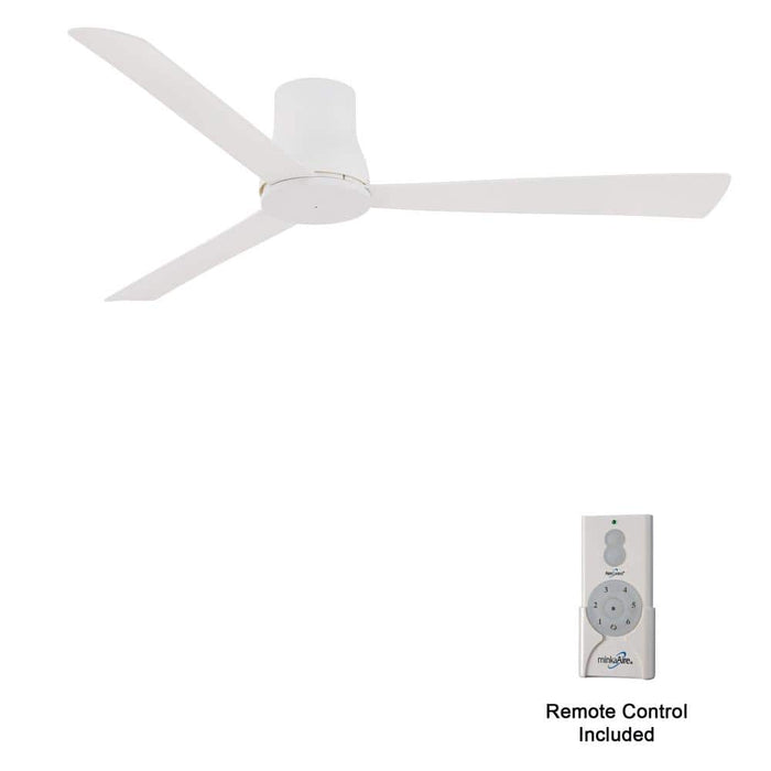 Minka Aire Simple Flush Hugger 60" Flat White Outdoor Ceiling Fan with Remote