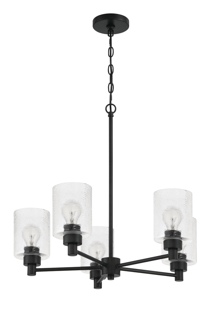 Craftmade 60225-FB Lyndsey 5 Light Chandelier -Flat Black
