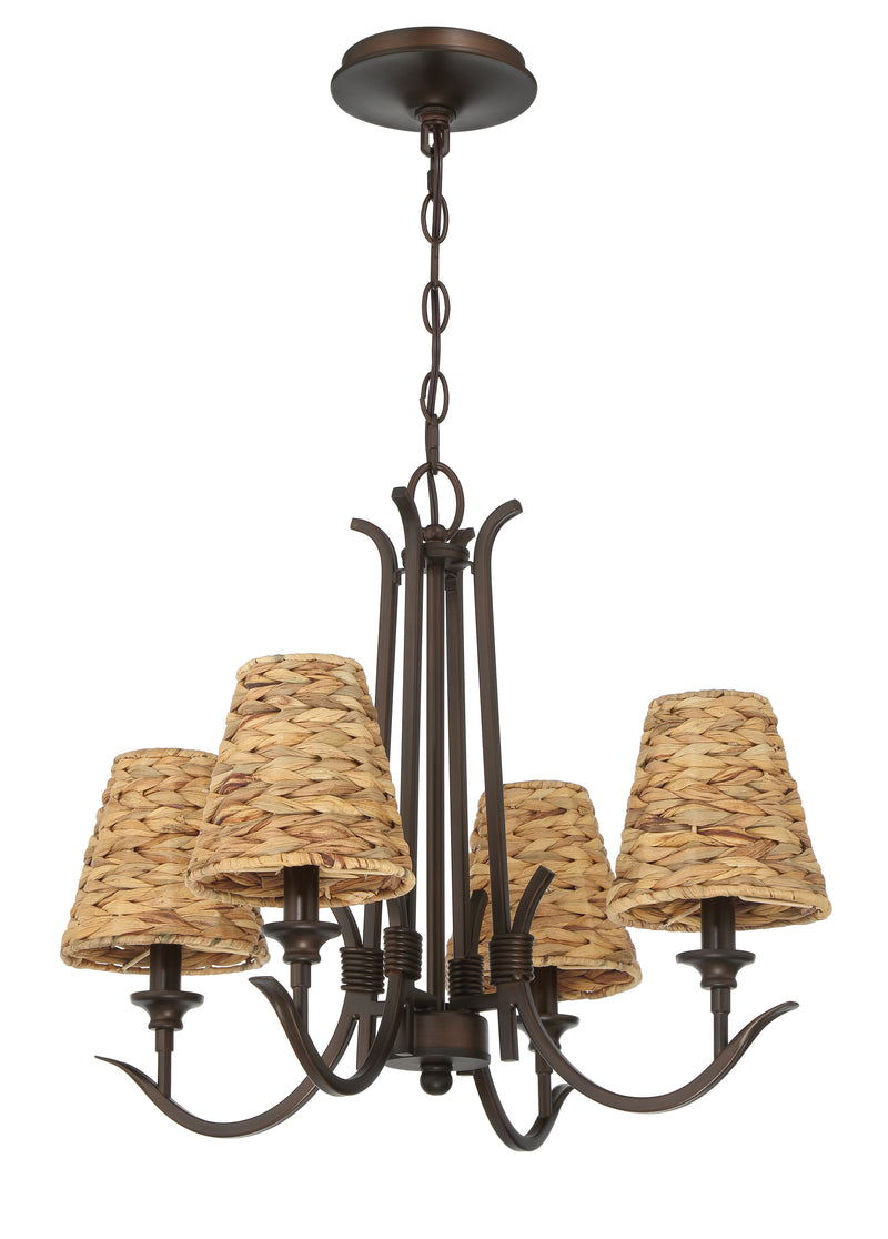 Craftmade 58324-ABZ Kokomo 4 Light Chandelier -Aged Bronze Brushed - ALCOVE LIGHTING