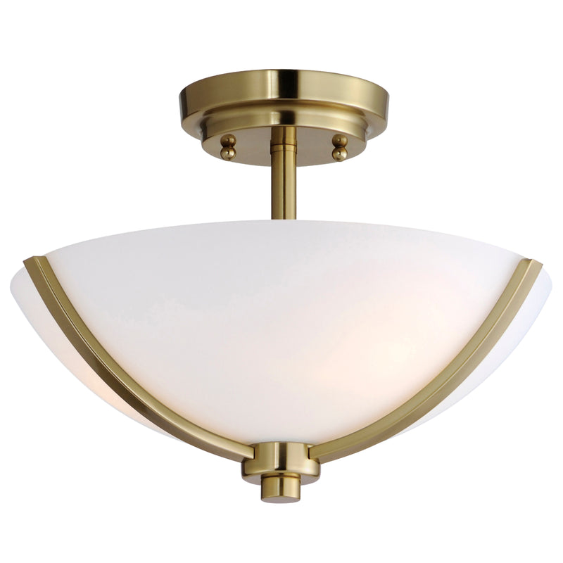 Maxim 20031SWSBR Deven 3 Light Semi Flush Mount | Satin Brass