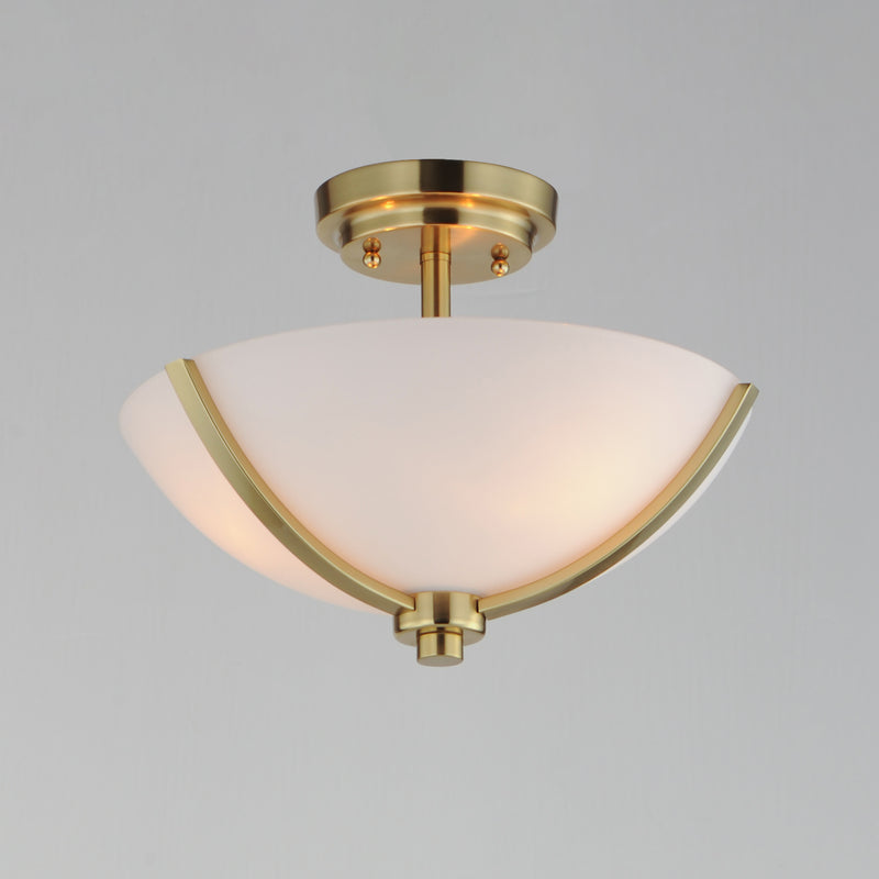 Maxim 20031SWSBR Deven 3 Light Semi Flush Mount | Satin Brass