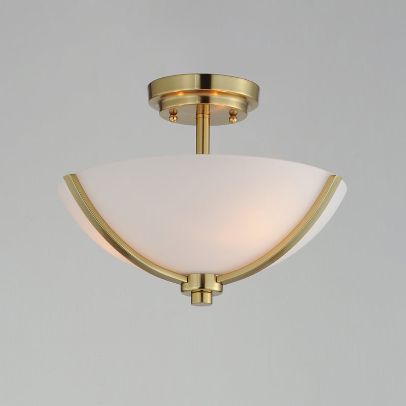 Maxim 20031SWSBR Deven 3 Light Semi Flush Mount | Satin Brass