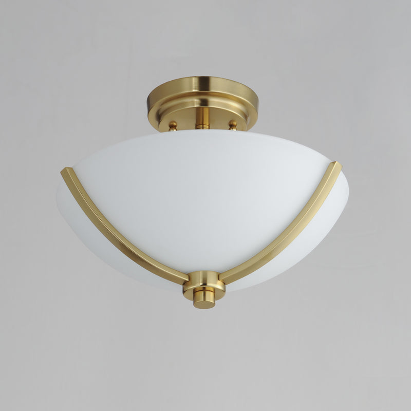 Maxim 20031SWSBR Deven 3 Light Semi Flush Mount | Satin Brass