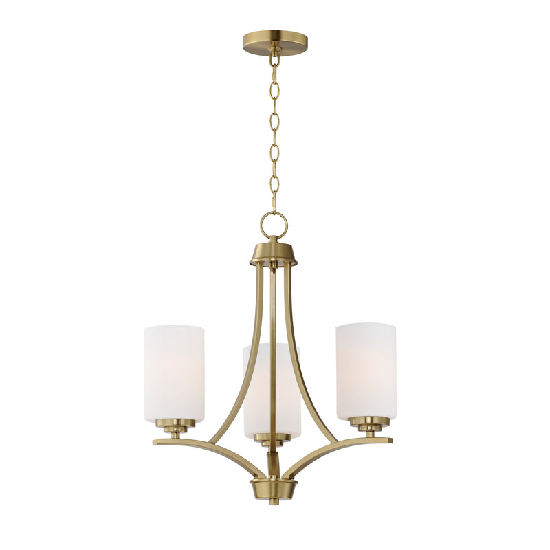 Maxim 20033SWSBR Deven 3 Light Chandelier | Satin Brass