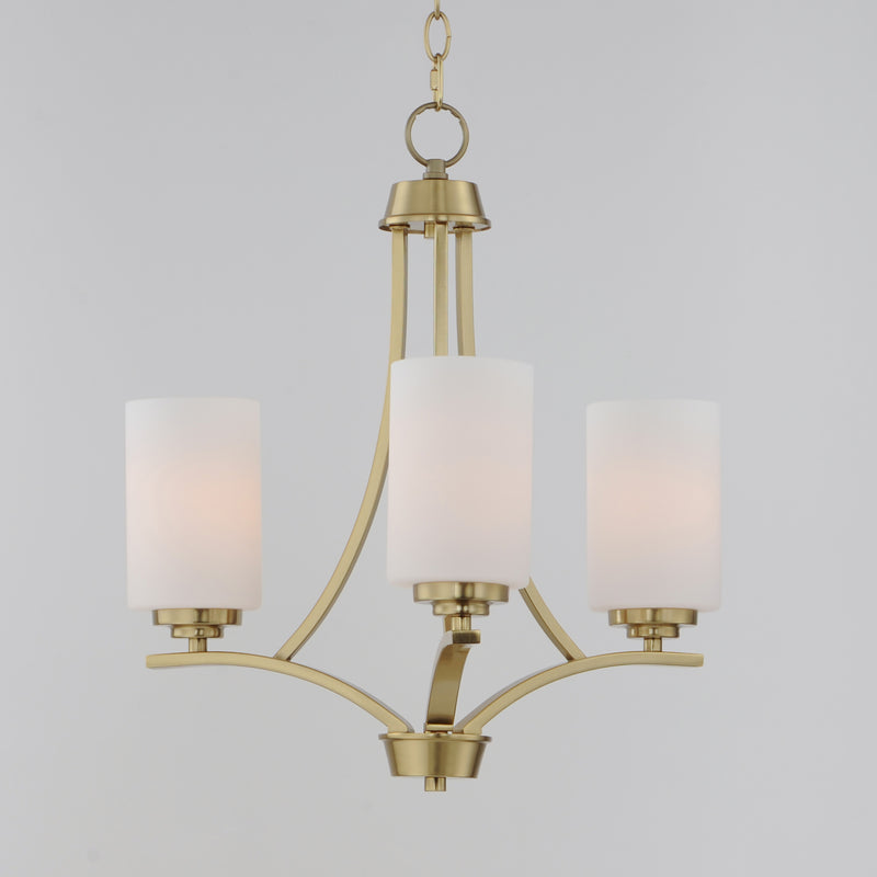 Maxim 20033SWSBR Deven 3 Light Chandelier | Satin Brass