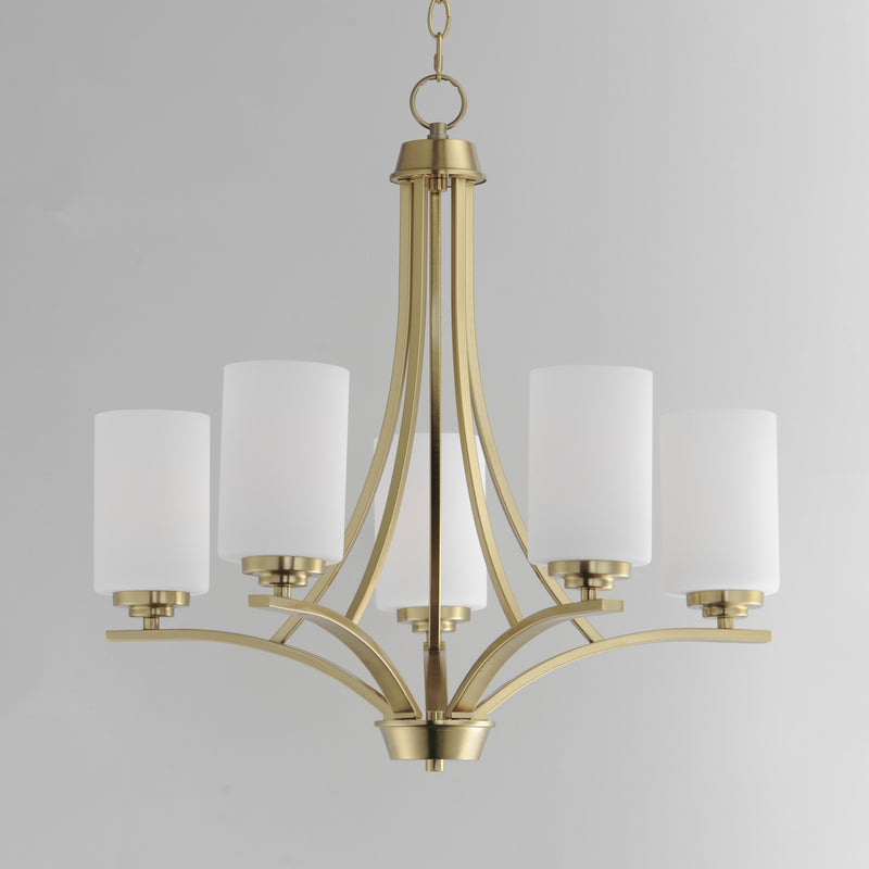 Maxim 20035SWSBR Deven 5 Light Chandelier | Satin Brass