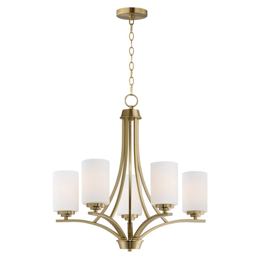 Maxim 20035SWSBR Deven 5 Light Chandelier | Satin Brass