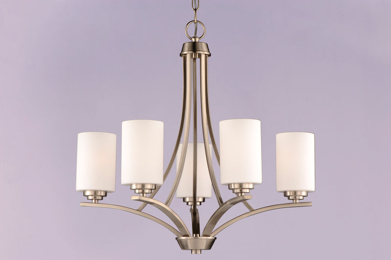 Maxim 20035SWSN Deven 5 Light Chandelier | Satin Nickel
