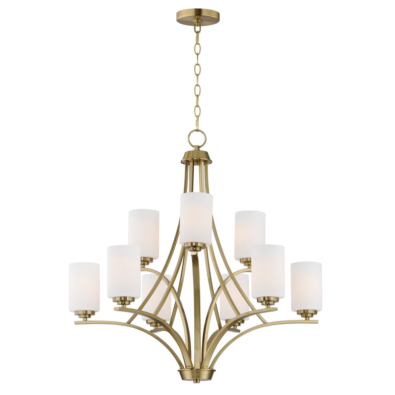 Maxim 20036SWSBR Deven 9 Light Chandelier | Satin Brass