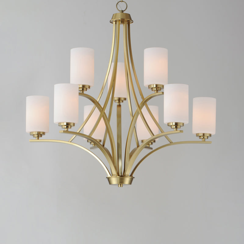 Maxim 20036SWSBR Deven 9 Light Chandelier | Satin Brass