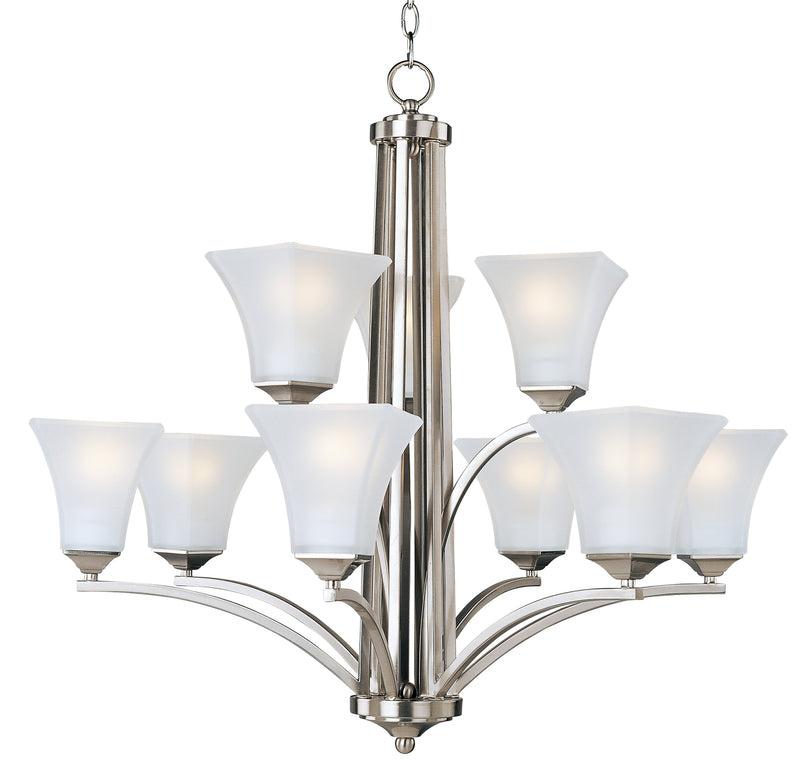 Maxim 20096FTSN Aurora 9 Light Chandelier | Satin Nickel