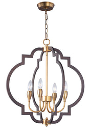 Maxim 20293OIAB Crest 4 Light Chandelier | Oil Rubbed Bronze / Antique Brass