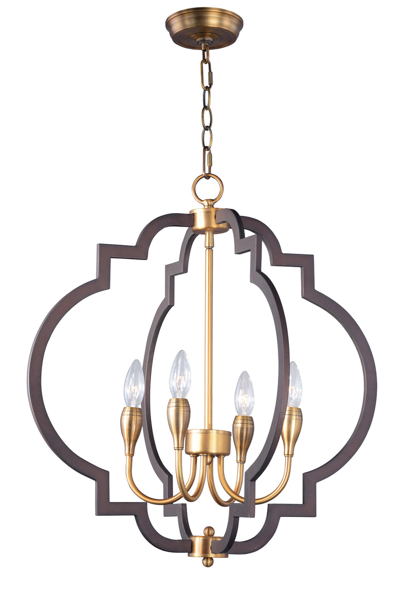 Maxim 20293OIAB Crest 4 Light Chandelier | Oil Rubbed Bronze / Antique Brass