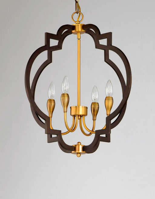 Maxim 20293OIAB Crest 4 Light Chandelier | Oil Rubbed Bronze / Antique Brass