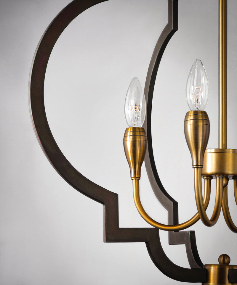 Maxim 20293OIAB Crest 4 Light Chandelier | Oil Rubbed Bronze / Antique Brass
