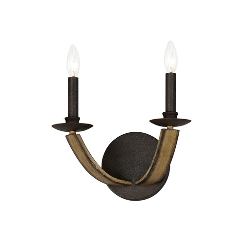 Maxim 20341DWAR Basque 2 Light Wall Sconce | Driftwood/Anthracite