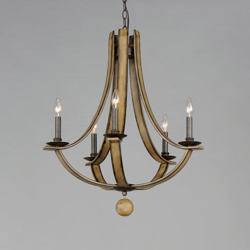 Maxim 20345DWAR Basque 5 Light Chandelier | Driftwood/Anthracite