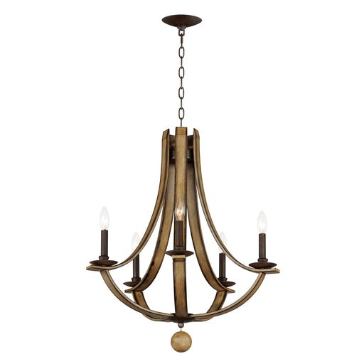 Maxim 20345DWAR Basque 5 Light Chandelier | Driftwood/Anthracite