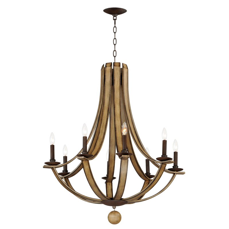 Maxim 20348DWAR Basque 8 Light Chandelier | Driftwood/Anthracite
