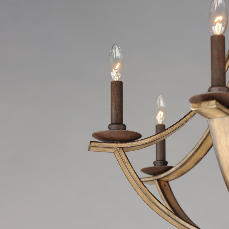 Maxim 20348DWAR Basque 8 Light Chandelier | Driftwood/Anthracite