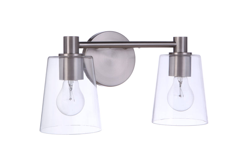Craftmade 12615BNK2 Emilio 2 Light Bathroom Vanity Light -Brushed Polished Nickel