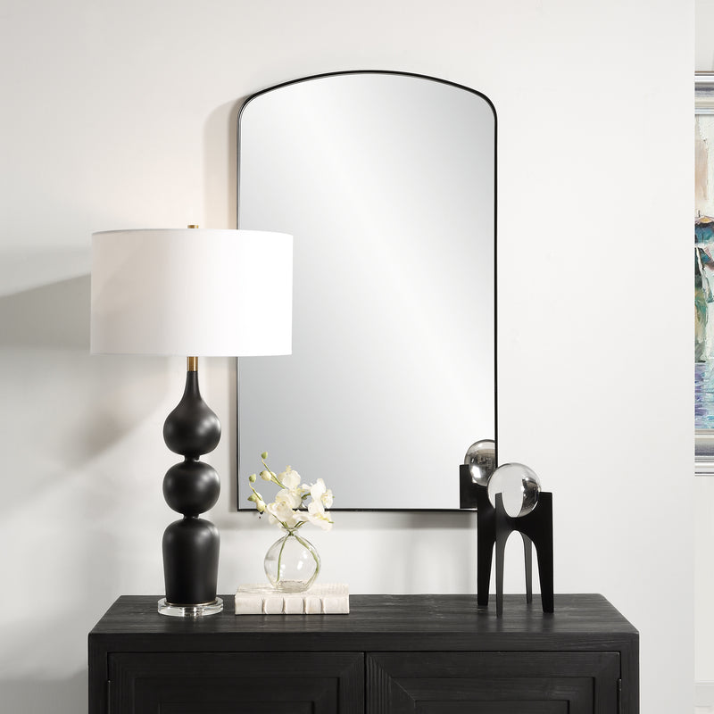 Uttermost Tordera Black Arch Mirror - ALCOVE LIGHTING