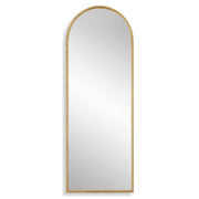 Arvisa Antiqued Gold Leaf Mirror | Modern Arch Iron Frame Mirror (22 in. W x 60 in. H x 2 in. D)