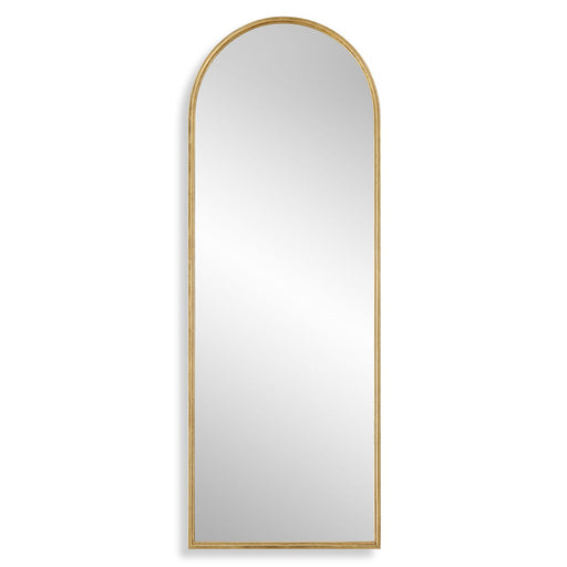 Arvisa Antiqued Gold Leaf Mirror | Modern Arch Iron Frame Mirror (22 in. W x 60 in. H x 2 in. D)