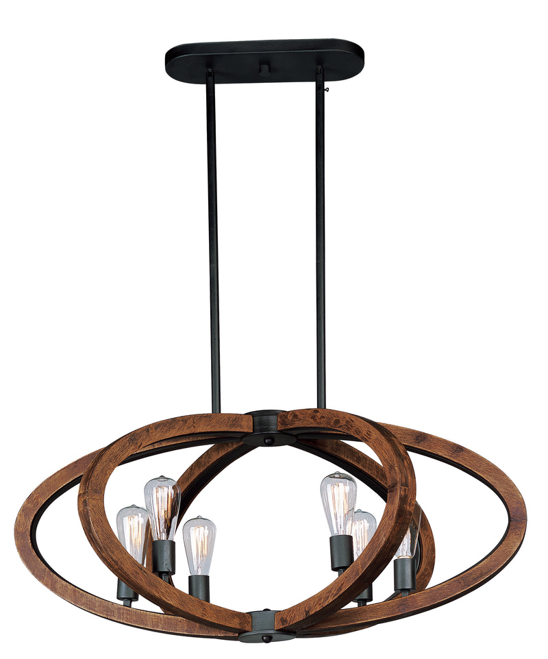 Maxim 20915APAR/BUL Bodega Bay 6 Light Pendant w/Bulb | Anthracite