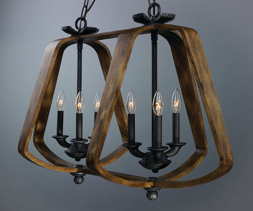 Maxim 20927BWIO Road House 6 Light Chandelier | Barn Wood / Iron Ore
