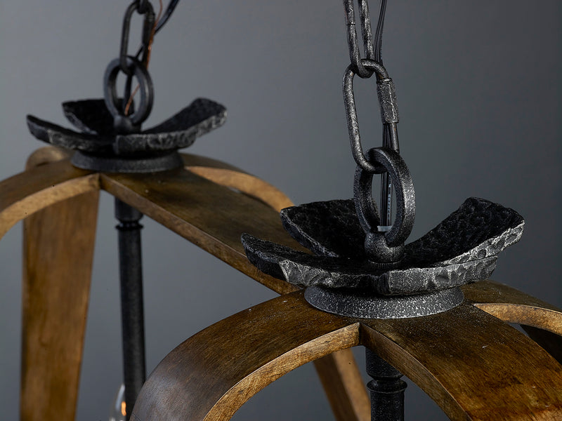 Maxim 20927BWIO Road House 6 Light Chandelier | Barn Wood / Iron Ore