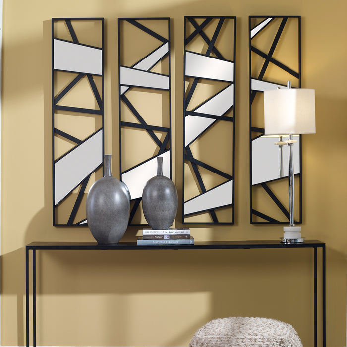 Uttermost Looking Glass Mirrored Wall Decor, Set/4
