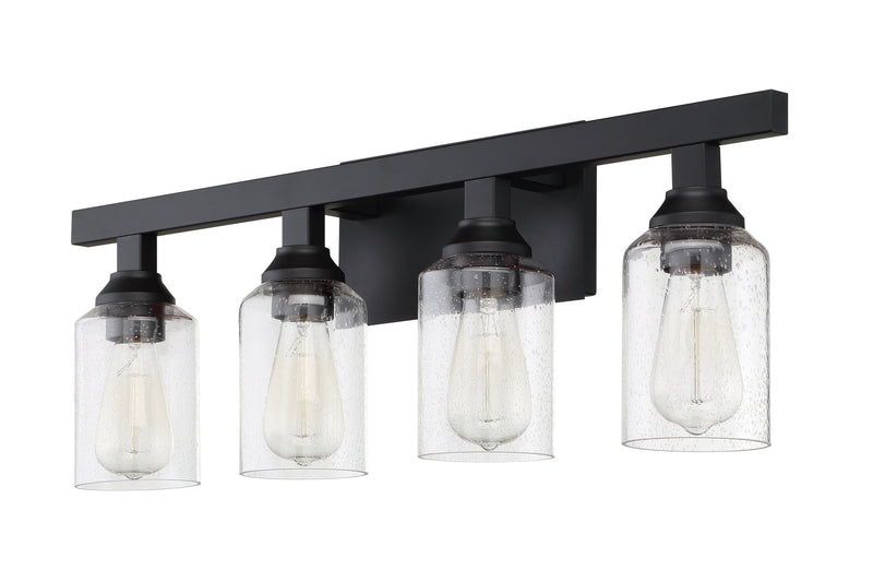 Craftmade 53104-FB Chicago 4 Light Bathroom Vanity Light -Flat Black