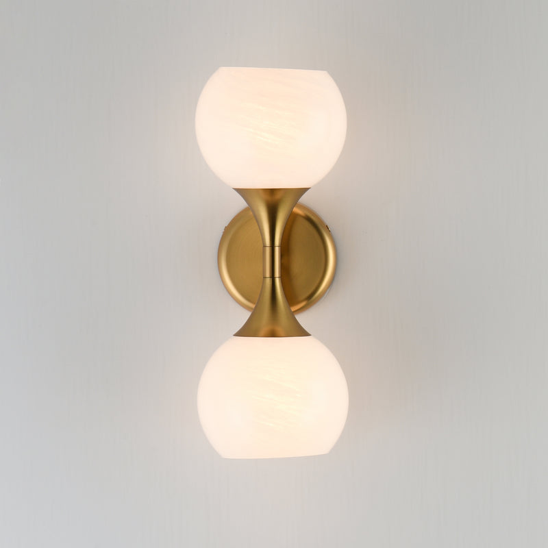 Maxim 21222MRNAB Neve 2 Light Wall Sconce | Natural Aged Brass