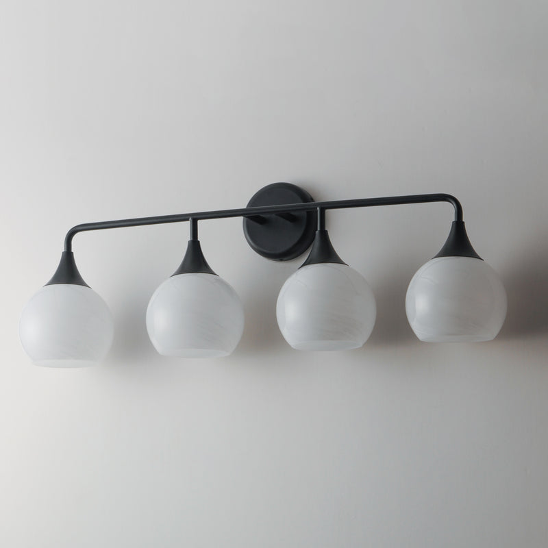 Maxim 21224MRBK Neve 4 Light Bath Vanity | Black