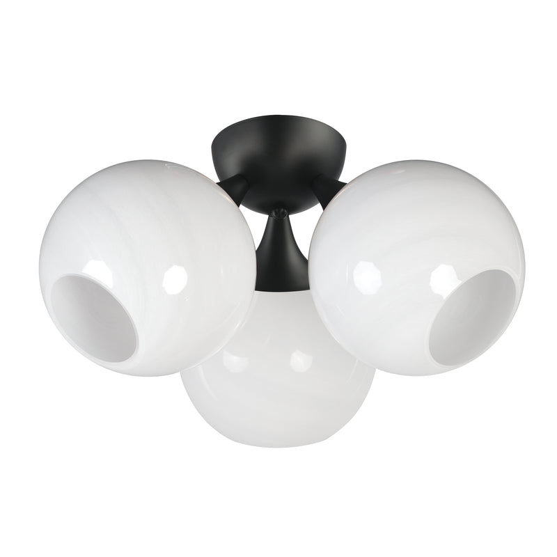 Maxim 21225MRBK Neve 3 Light Semi Flush | Black