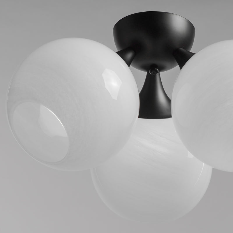 Maxim 21225MRBK Neve 3 Light Semi Flush | Black