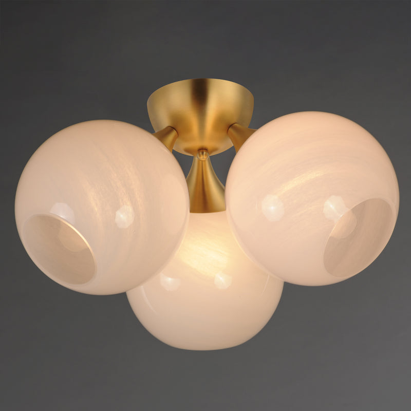 Maxim 21225MRNAB Neve 3 Light Semi Flush | Natural Aged Brass