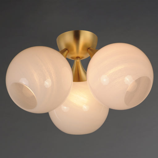 Maxim 21225MRNAB Neve 3 Light Semi Flush | Natural Aged Brass